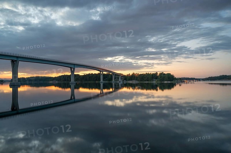 Evening mood, Lövö Bridge, Kasnäsintie, Falkö Fjord, Kasnäs, Hitis archipelago, archipelago south of Turku, Finland, Europe