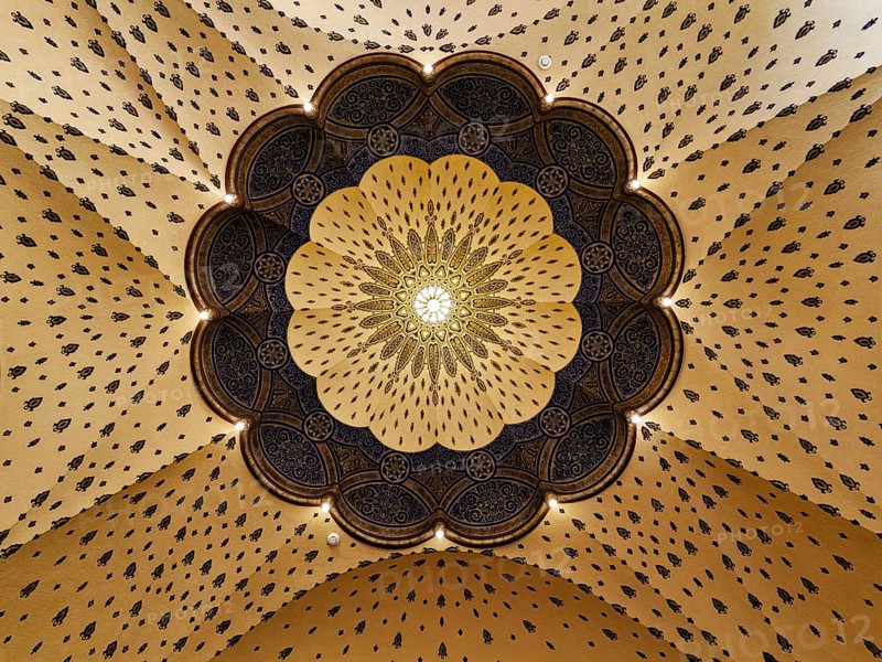 Window in a dome, Art Nouveau, view upwards, interior view, Gellert Bath, Gellert Thermal Bath, Budapest, Hungary, Europe