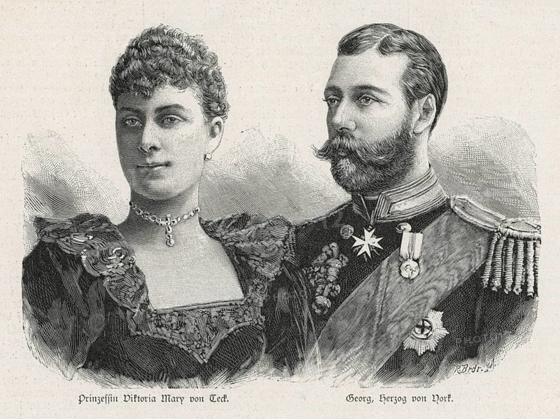 George V. King of the United Kingdom and the British Dominions and Emperor of India, born 3 june 1865 dead 20 january 1936. Pictured with his wife Mary of Teck, 1867-1953. They were married in 1893