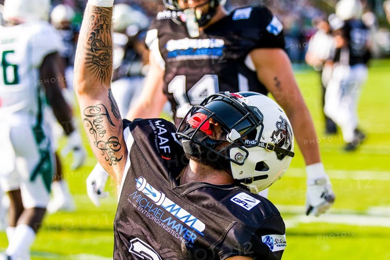 German Football League, Schwäbisch Hall Unicorns, Ingolstadt Duke im Optima-Sportpark Schwäbisch Hall am 17.Juni 2023 Deutschland, TD Ingolstadt Dukes, WR # 2 Gabriel Boccella
