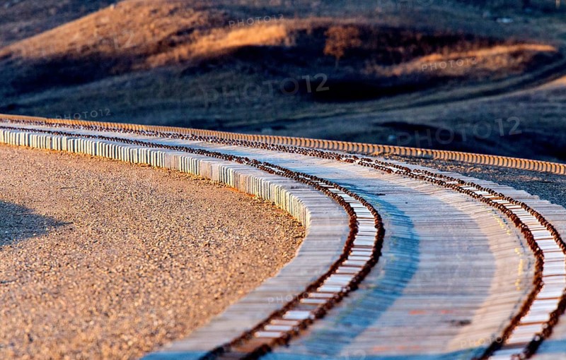 New Railroad Construction with cement rail ties