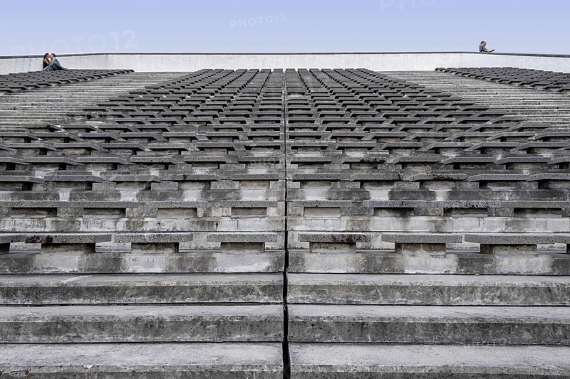 Stone steps viewing platform in the harbour