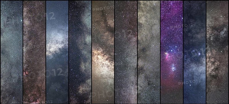 Space collage. Astronomy collage. Astrophotography collage. universe. Long exposure photography