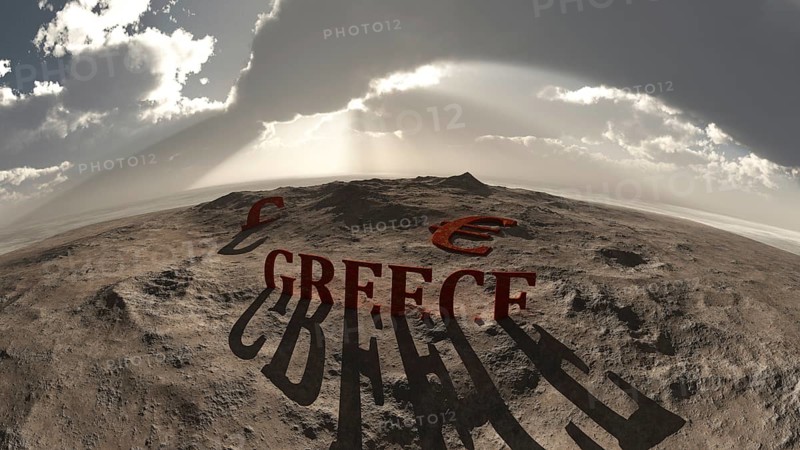 Greece after grexit, panorama 180 degrees view