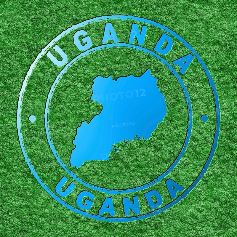 Map of Uganda, Forest with Water Map, CO2 Reduction