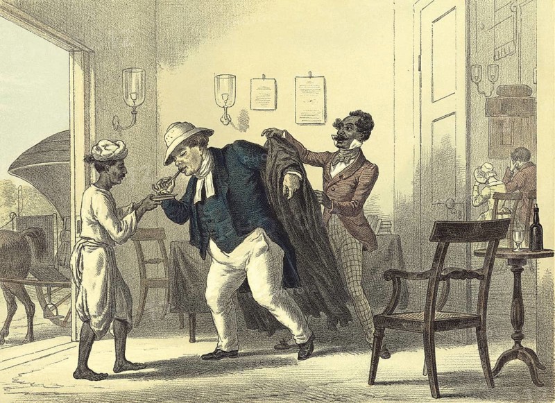 Illustration Lithograph Woodcut of Life in India During British Rule