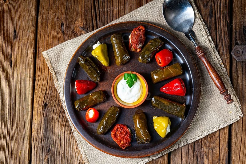 Yaprak Sarmas? rustic vine leaves filled with rice
