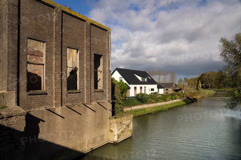 Ruined pumping station Rijkse Sluis near the dutch village Alphen
