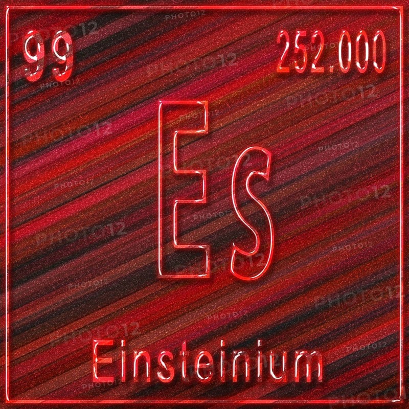 Einsteinium chemical element, Sign with atomic number and atomic weight, Periodic Table Element