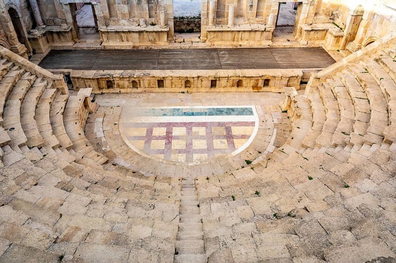 Northern Theatre, Roman Ruins of Gerasa, at the historical site of Jerash in Jordan