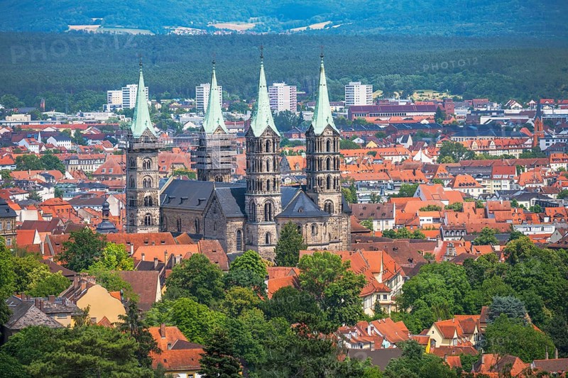 View over the city of Bamberg (Franconia, Germnany) and its cathedral