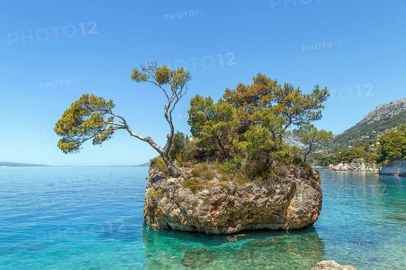Stone Brela (Kamen Brela) near Punta Rata Beach along the Adriatic Sea in Brela, Croatia, Europe