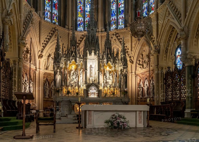 Cobh, Ireland, 15 August, 2022:view of the altar inside the historic Cobh Cathedral, Europe