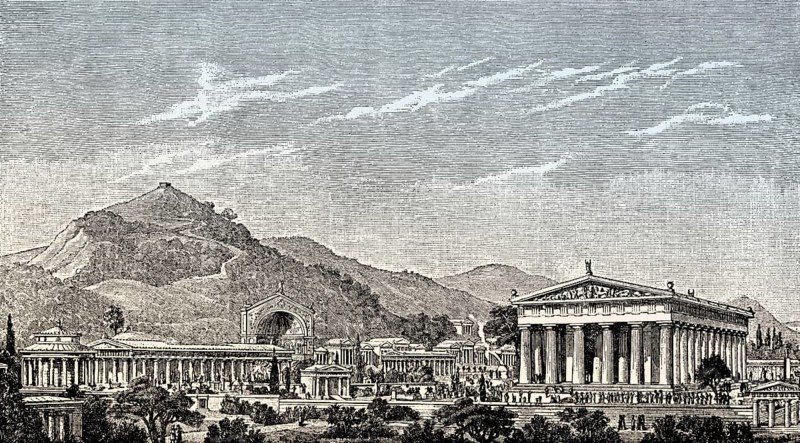 The reconstruction of Olympia in ancient Greece