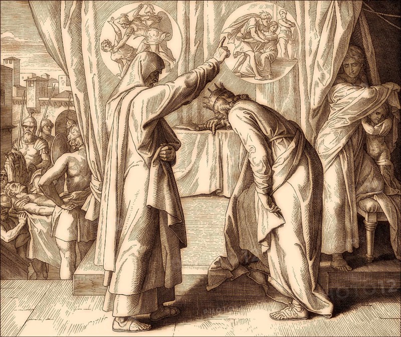 Nathan Confronts David, Old Testament, by Julius Schnorr von Carolsfeld