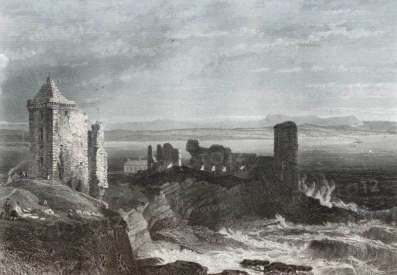St Andrew's Castle, a picturesque ruin located in the coastal Royal Burgh of St Andrews, Fife, Scotland, United Kingdom, Europe