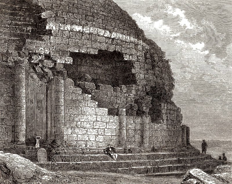 Madghacen oder Medracen, ein königlicher Mausoleum-Tempel der numidischen Berberkönige, in der Nähe der Stadt Batna in Aurasius Mons in Numidien, Algerien