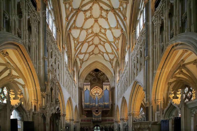 Choir, Cathedral of St Andrew of Wells, Somerset, England, Great Britain