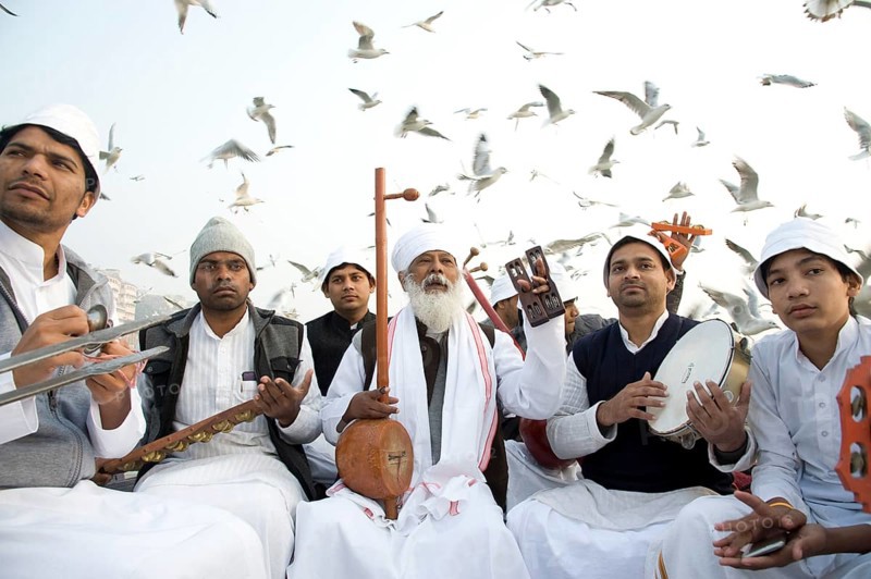 Sant vivek das ji on boat, varanasi, uttar pradesh, Asia, India, Asia
