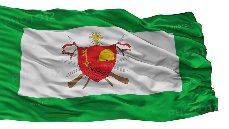 Magangue City Flag, Country Colombia, Bolivar Department, Isolated On White Background