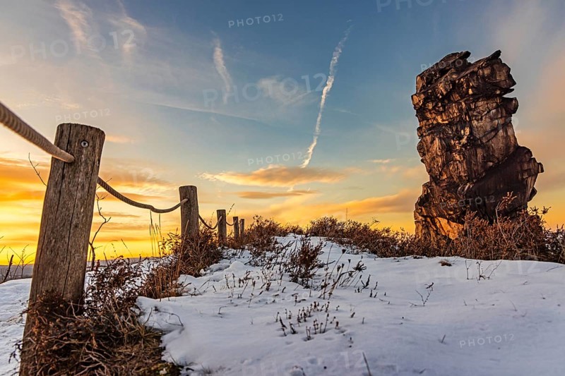 Devil's Wall Harz near Thale Neistedt in winter