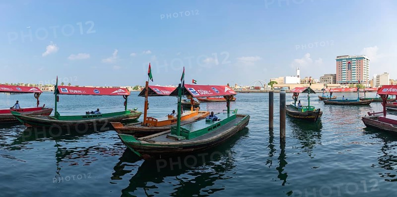 A picture of abra boats at the Dubai Creek