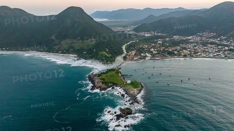 Florianopolis, Armação beach, aerial view. Santa Catarina, SC