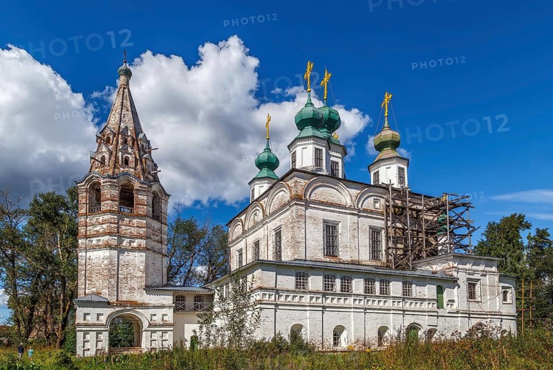 The Trinity Cathedral in Troitse-Gledensky Monastery about Veliky Ustyug, Russia, Europe