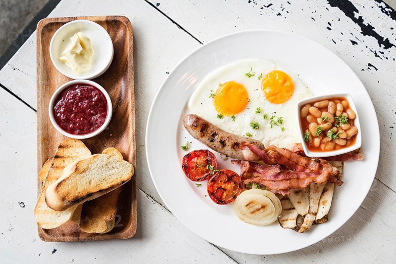Traditional full english british breakfast meal set