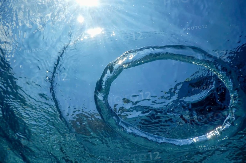 Underwater Bubble Ring Ascends towards the Sun