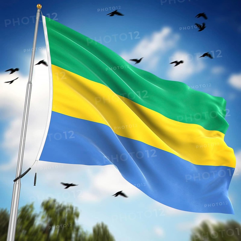 Flag of Gabon, This is a computer generated and 3d rendered image