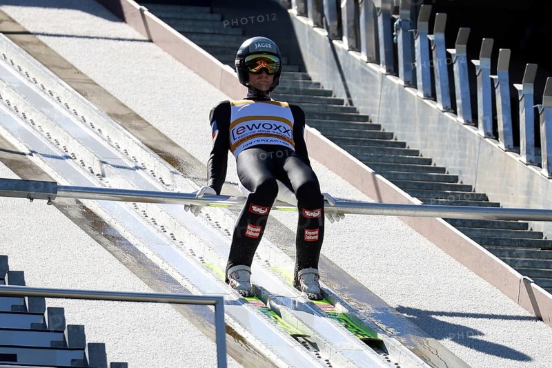 Clemens Aigner (SV Innsbruck Bergisel) at the COC Cup summer ski jumping Hinterzarten 2024
