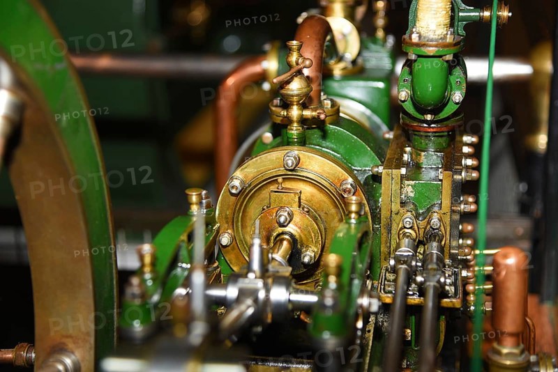 Medemblik, Netherlands. February 28, 2024. Elements and details of an old steam engine