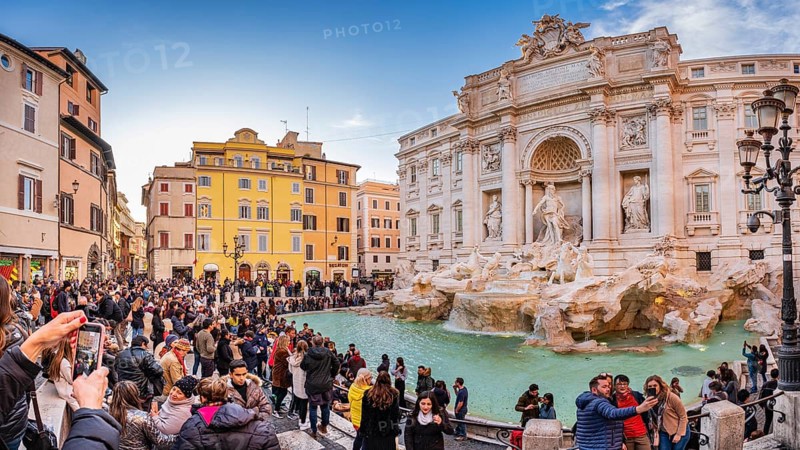 Trevi Fountain, monumental fountain of the Baroque, Roma, Lazio, Italia