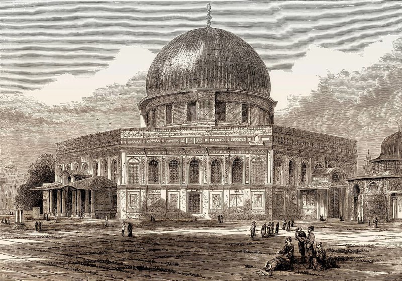 Al-Aqsa mosque, Temple Mount in the Old City of Jerusalem, 19th century