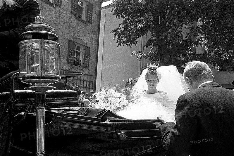 Princess Birgitta of Hohenzollern and Sweden marries Prince Johann Georg of Hohenzollern-Sigmaringen in Sigmaringen Church on May 30, 1961