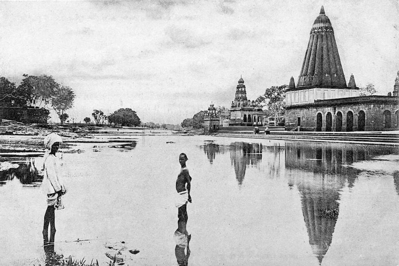 Old vintage photo of lord ganesh temple wai mahableshwar maharashtra India