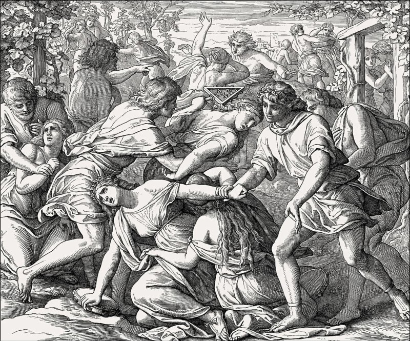 Benjaminites Seize Wives from Shiloh, Old Testament, by Julius Schnorr von Carolsfeld