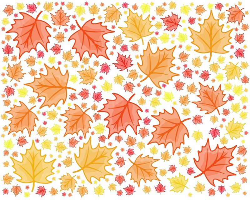 Maple leaf red and yellow autumn themed modern seamless repeating design