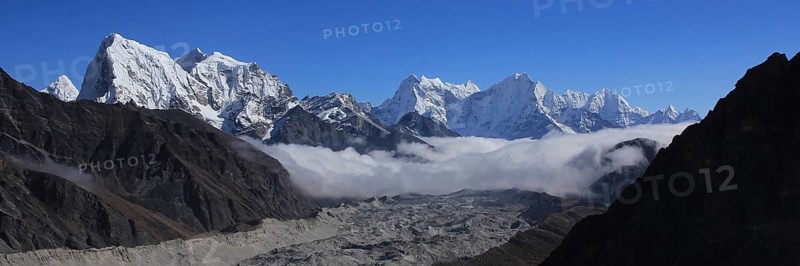Thonak Tsho, Ngozumba Glacier and high mountains in the Himalayas