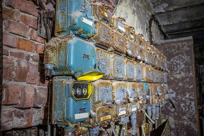 Old abandoned paper factory. Historic and typical factory building as a lost place. Destruction and decay are damaging the substance. Original machines and objects can be found here in Sweden