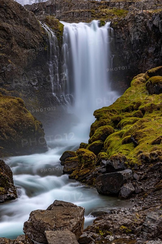 Dynandi waterfalls, Westfjords, Iceland, Europe
