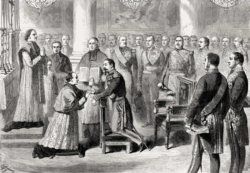 Georges Darboy, archbishop of Paris, takes the oath to Napoleon III, Paris, France, Europe