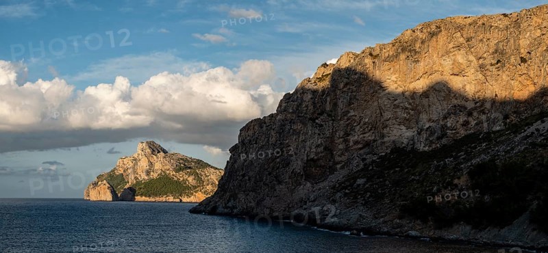 Islet of Es Colomer from Cala Boquer, Pollença, Majorca, Spain, Europe