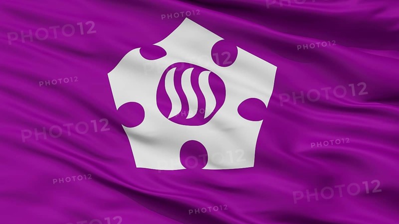 Tachikawa City Flag, Country Japan, Tokyo Prefecture, Closeup View