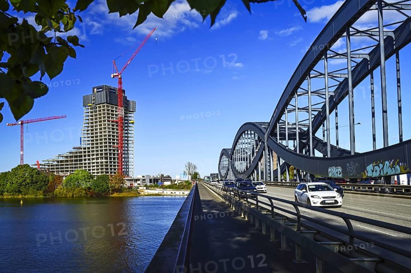 New Elbe Bridge and Elbtower construction project, construction site in the Hafencity in Hamburg, Germany, Europe