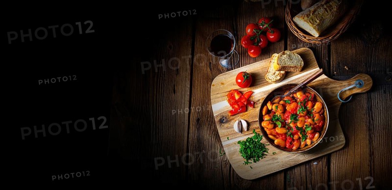 Rustic giant beans with fresh tomato sauce