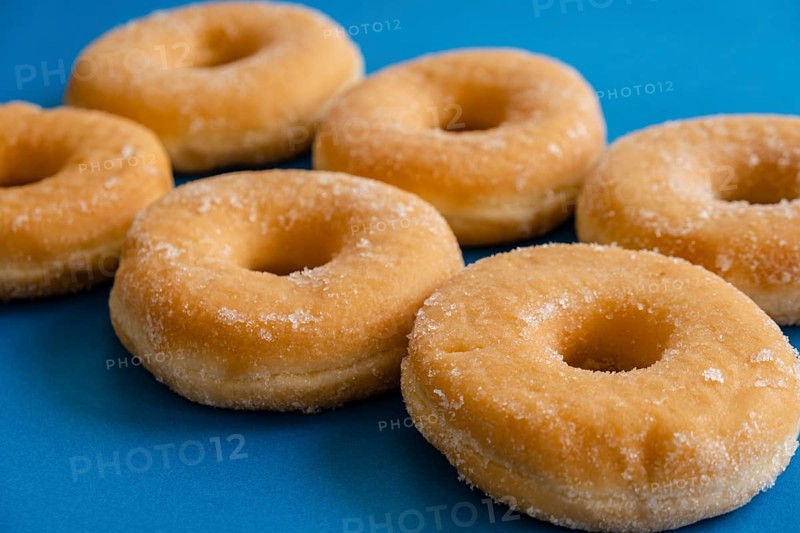 Doughnuts on blue background