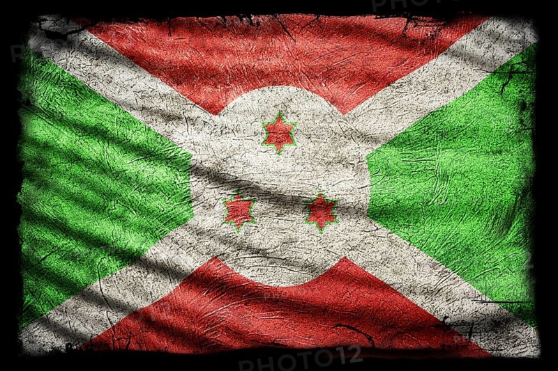 Burundi Flag, Grunge Texture Background