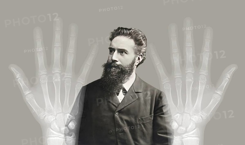 Portrait of Wilhelm Conrad Röntgen, 1845 – 1923, German mechanical engineer and physicist, digitally edited